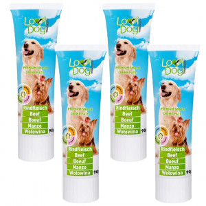 LOVIDOG Paste mit Rindfleisch – Leckerli für Hunde – 4x90g