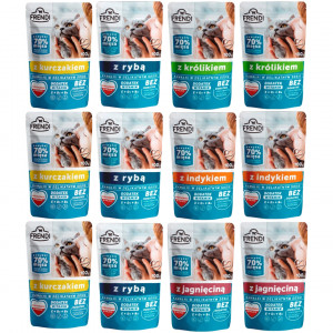 FRENDI Stückchen in Soße MIX Geschmacksrichtungen - Nassfutter für Katzen - 12x100g