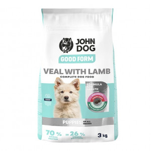 JOHN DOG Junior Good Form Veal with lamb - trockenfutter für Hunde - 3kg