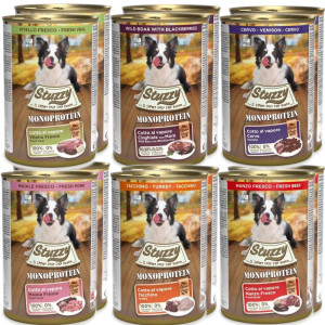 STUZZY Monoprotein MIX 6 Sorten – Nassfutter für Hunde – 12x400g