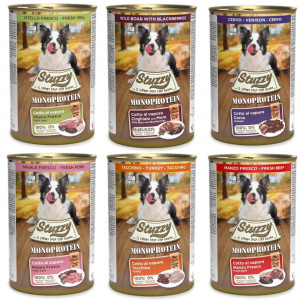 STUZZY Monoprotein MIX 6 Sorten – Nassfutter für Hunde – 6x400g
