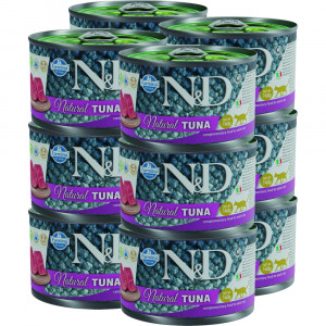 FARMINA N&D Cat Natural Thunfisch - Nassfutter für Katzen - 12x140 g