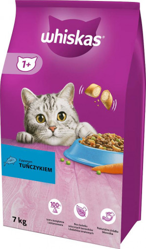 WHISKAS Cat Adult mit Thunfisch - Katzentrockenfutter - 7 kg