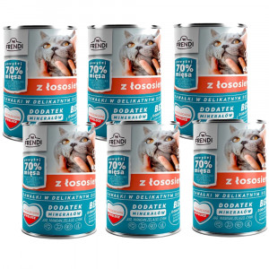 FRENDI mit Lachs Stückchen in feiner Soße – Nassfutter für Katzen – 6x400g