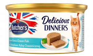 BUTCHER'S CLASSIC DELICIOUS DINNERS Nasses Katzenfutter Mousse Thunfisch und Meeresfische 85 g