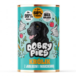 DOBRY PIES Rabbit with apple and carrot - Nassfutter für Hunde - 400g