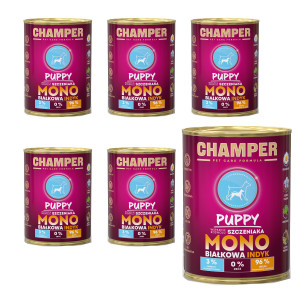 CHAMPER Puppy Monoprotein Pute – Nassfutter für Welpen – 6×400 g