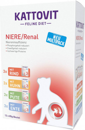 KATTOVIT Feline Diet Niere/Renal - nassfutter für Katzen - 12 x 85g