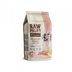 VET EXPERT Raw Paleo Healthy Grain Puppy Lachs und Gerste – Trockenfutter für Hunde – 2 kg