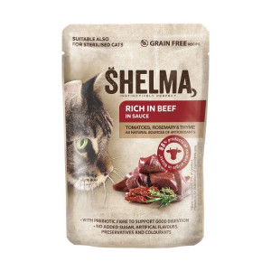 SHELMA Rich in beef in sauce - nassfutter für Katzen - 85g