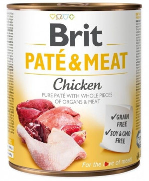 BRIT Paté & Meat mit Huhn - Nassfutter für Hunde - 800g