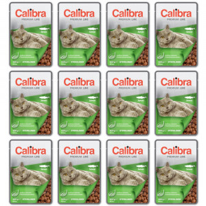 CALIBRA Cat Premium Sterilised Salmon - Nassfutter für Katzen - 12x100g