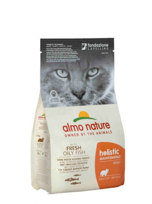  ALMO NATURE Holistic Adult mit ölhaltigem Fisch - Trockenfutter für Katzen - 400 g 