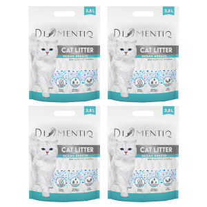DIAMENTIQ Ocean Breeze Silikon-Katzenstreu, nicht klumpend – 4×3,8 l