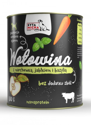 SYTA MICHA Beef with carrot, apple and basil - nassfutter für Hunde - 800g