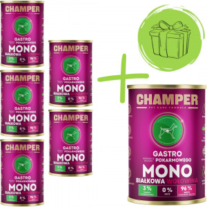 CHAMPER Gastro Monoprotein Rind - Nassfutter für Hunde - 5x400g + 400g GRATIS