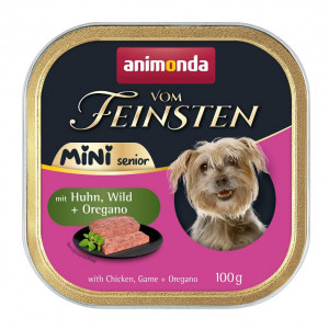ANIMONDA Vom Feinsten Senior Mini Chicken with game and oregano - Nassfutter für Hunde - 100g