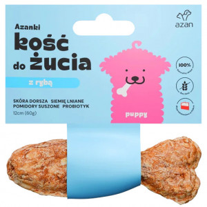 AZANKI Dorschknochen mit Probiotikum Puppy in Fischform – Leckerli für Hunde – 12 cm