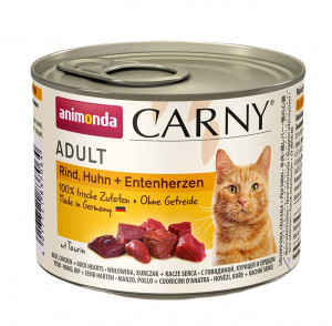 ANIMONDA Carny Adult Beef, chicken and duck hearts - nassfutter für Katzen - 200g