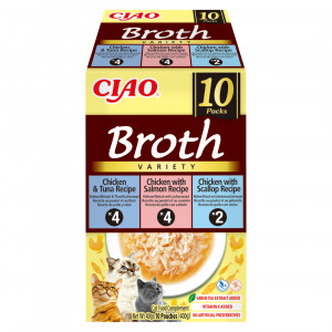 INABA Ciao Broth with chicken, salmon, tuna and scallop - Katze behandeln - 10x40g