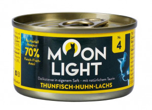 MOONLIGHT Dinner Nr 4 Tuna, chicken and salmon - nassfutter für Katzen - 80g