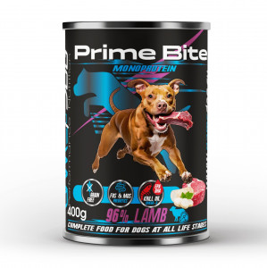 PRIME BITE Monoprotein Lamb with parsley - Nassfutter für Hunde - 400g