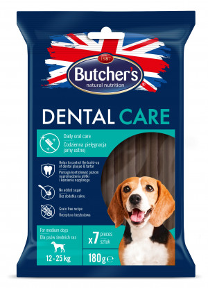 BUTCHER'S Dental Care - Dentalsnack für mittelgroße Hunde - 180g