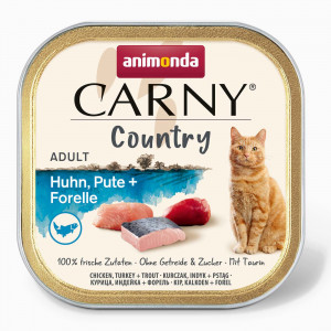 ANIMONDA Carny Country Chicken, Truthahn + Forelle – Nassfutter für Katzen – 100 g