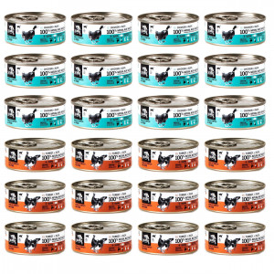 3COTY MIX 2 Geschmacksrichtungen mit Ente – Nassfutter für Katzen – 24x80g