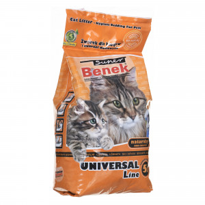SUPER BENEK UNIVERSAL Katzenstreu Bentonitsplitt Natürlich 5 l