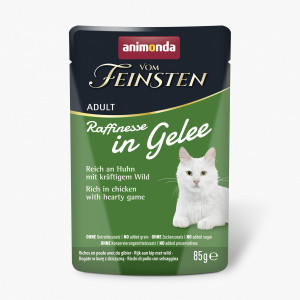 ANIMONDA Vom Feinsten Adult Raffinesse in Gelee reich an Huhn mit Wild - Nassfutter für Katzen - 85 g