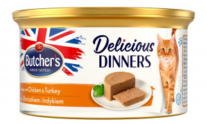 BUTCHER'S Delicious Dinners Chicken with turkey - Nassfutter für Katzen - 85 g 