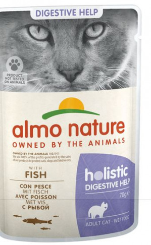 Almo Nature Functional Sensitive mit Fisch - Nassfutter für ausgewachsene Katzen mit Empfindlichkeitsproblemen und Überempfindlichkeit des Darms - 70 g