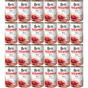 BRIT Paté & Meat Rindfleisch - Nassfutter für Hunde - 24x400g