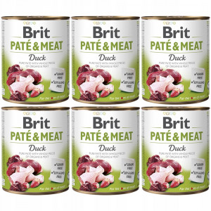 BRIT Paté & Meat Ente - Nassfutter für Hunde - 6x800g