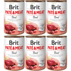 BRIT Paté & Meat Rindfleisch - Nassfutter für Hunde - 6x400g