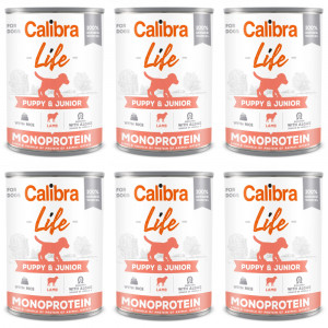 CALIBRA Dog Life Puppy&Junior Lamm & Reis - Nassfutter für Hunde - 6x400g