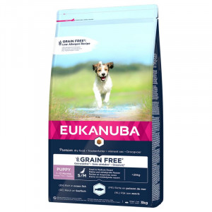 EUKANUBA Grain Free Puppy Small/Medium Breed Ocean Fish - Trockenfutter für Hunde - 3 kg