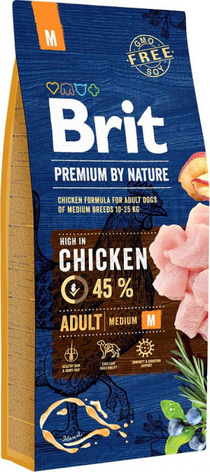 BRIT Premium by Nature Medium Chicken - Trockenfutter für Hunde - 15 kg
