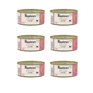 APPLAWS Tuna fillet with prawn in broth - nassfutter für Katzen - 6x70g