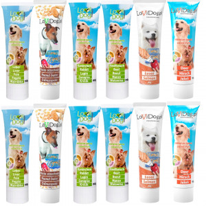 LOVIDOG Paste MIX Geschmacksrichtungen – Leckerli für Hunde – 12x90g