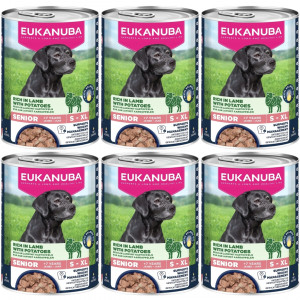 EUKANUBA Life Care Senior Reich an Lamm und Kartoffeln - Nassfutter für Hunde - 6x400g