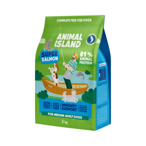 ANIMAL ISLAND Super salmon - trockenfutter für Hunde - 3kg