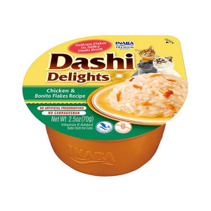 INABA Dashi Delights Chicken with bonito flakes in broth - Katze behandeln - 70g
