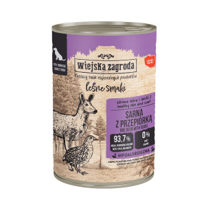 WIEJSKA ZAGRODA Forest Flavours Roe deer with a quail - Nassfutter für Hunde - 400g