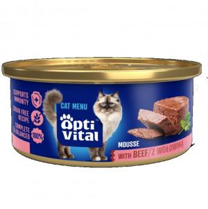 OPTIVITAL Fluffy mousse with beef - nassfutter für Katzen - 85g