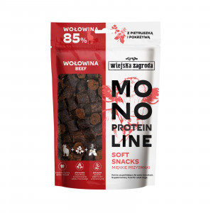 WIEJSKA ZAGRODA Monoprotein Line Soft Snacks Beef - leckerli für hunde - 115g
