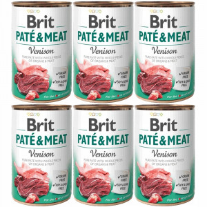 BRIT Paté & Meat Venison - Nassfutter für Hunde - 6x400g