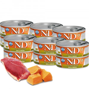 FARMINA N&D Kürbis Ente & Kürbis - Nassfutter für Katzen - 12x70g