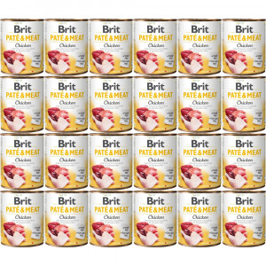 BRIT Paté & Meat Huhn - Nassfutter für Hunde - 24x800g